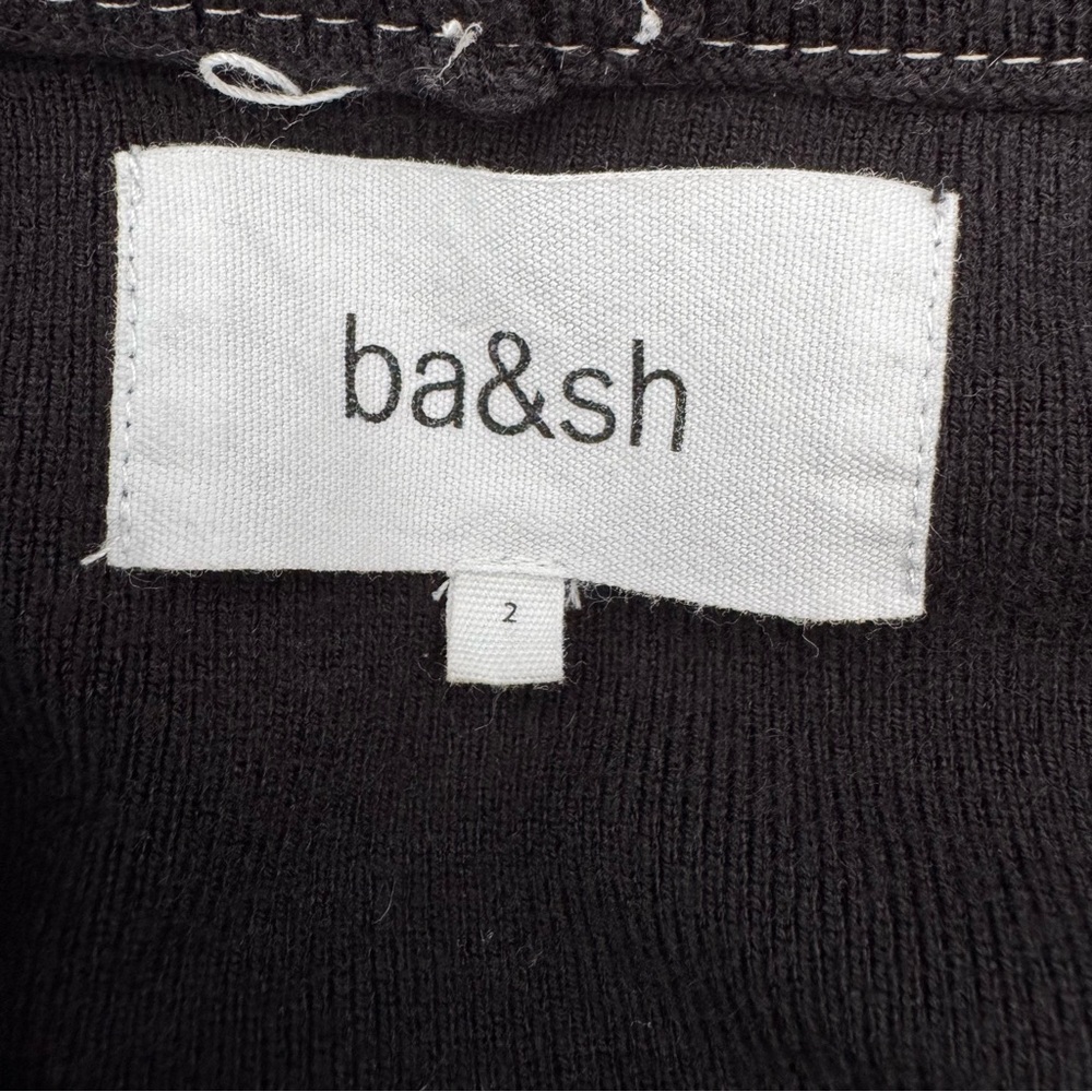 Ba&sh Black Hoodie with White Stitching Jane pullover - Picture 3 of 6